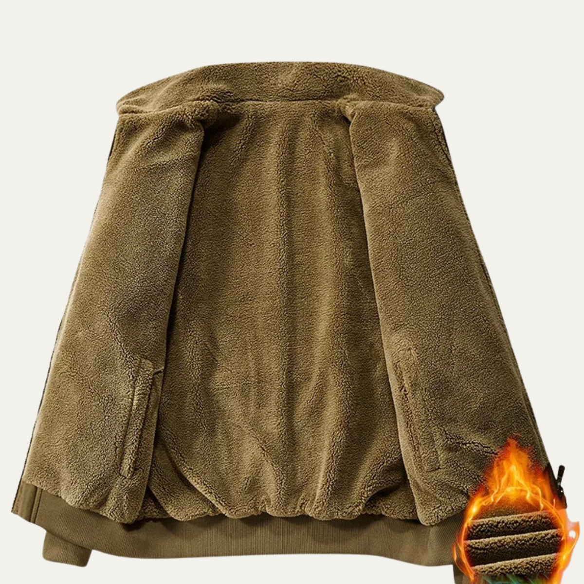 Bram | Men's Casual Sherpa Collar Bomber Jacket Khaki
