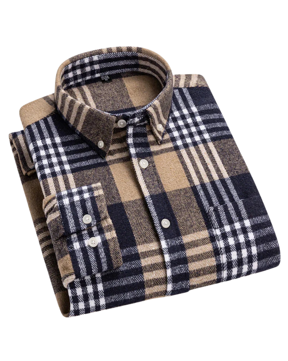 Ash | Men's Plaid Button Up Shirt Navy Cream