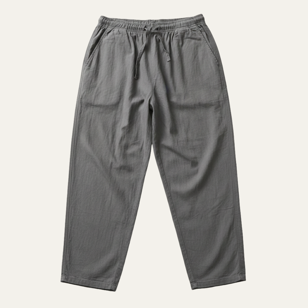 Axel | Men's Casual Loose Fit Linen Drawstring Pants White
