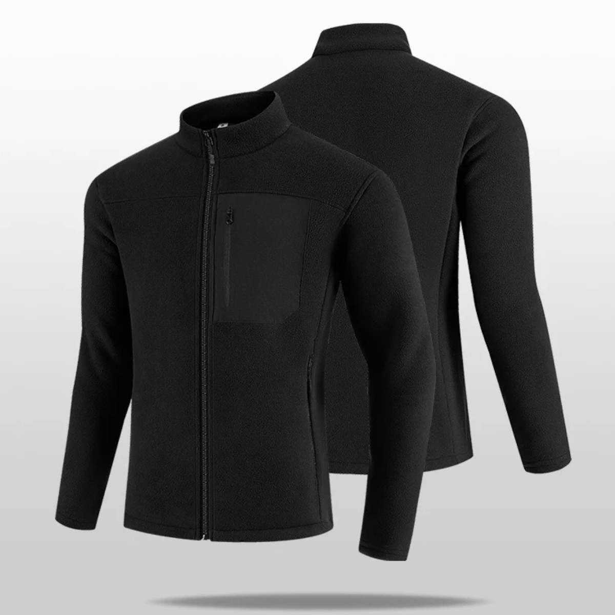 Blake | Men's Fleece Jacket Black Zip Up Thermal