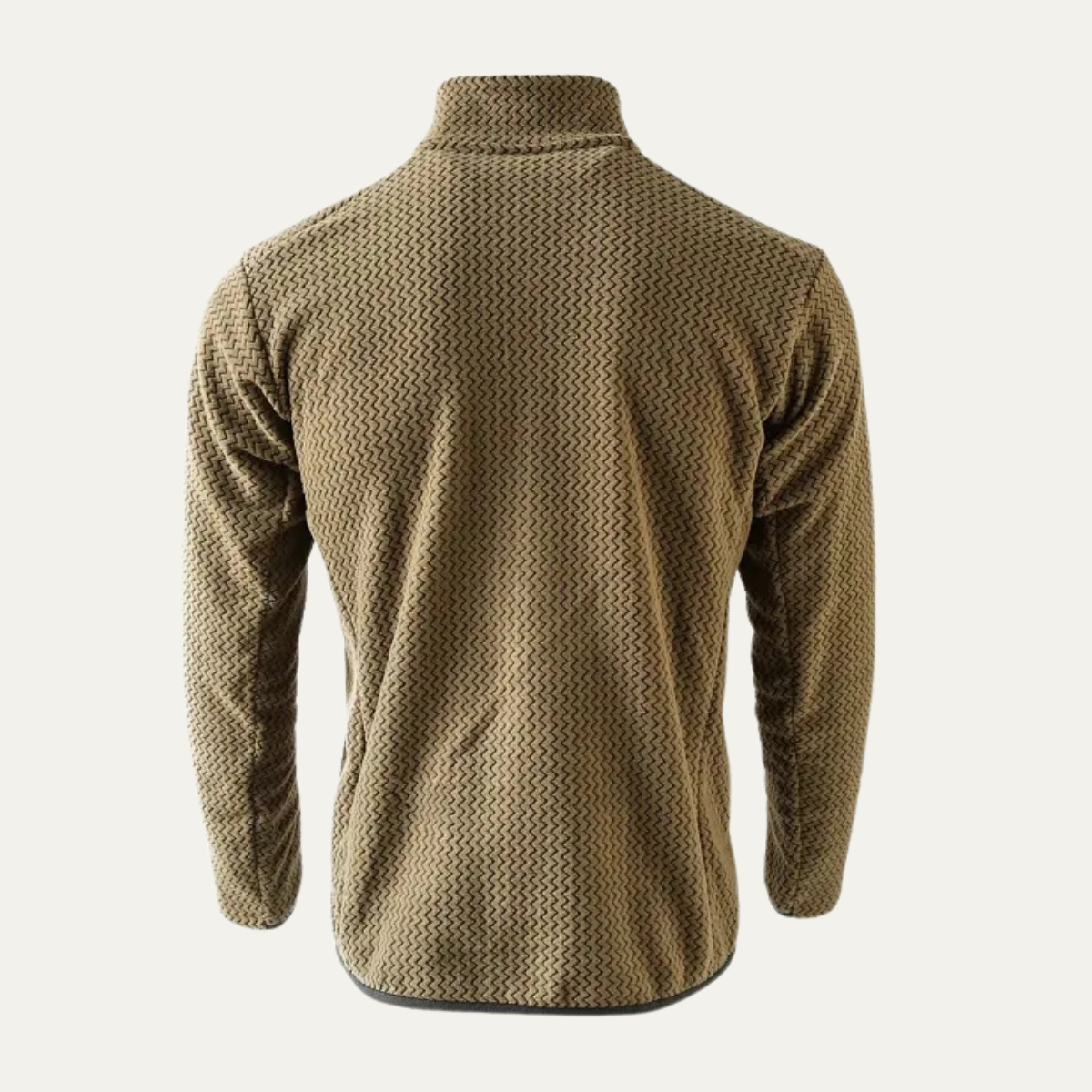Ezra | Men's Quarter Zip Sweater Cream Knit Chest Pocket