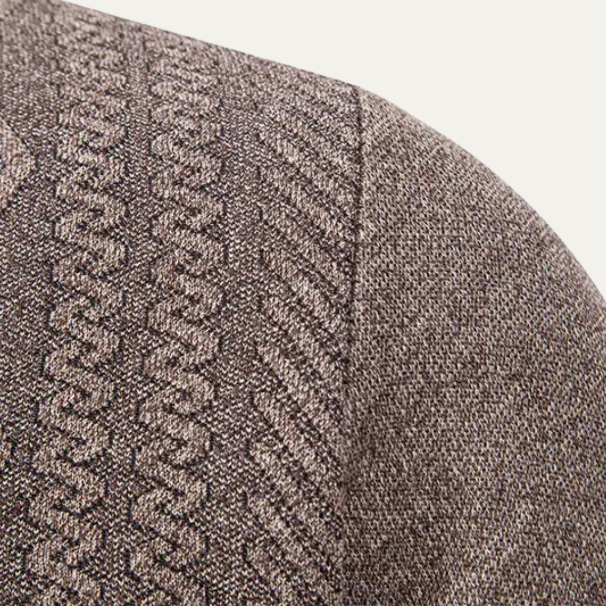Beck | Men's Cable Knit Cardigan Taupe Button Front