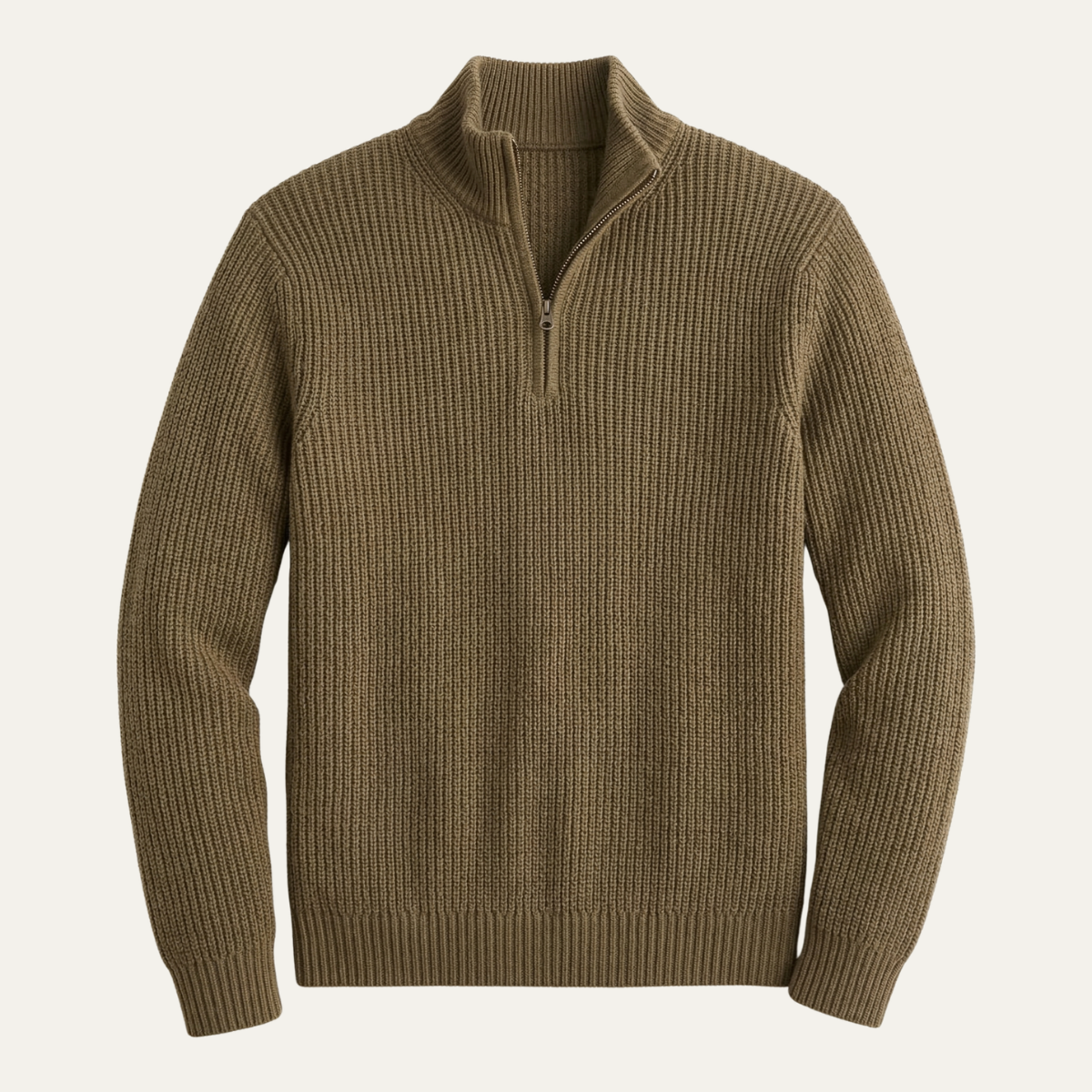 Bram | Men's Quarter Zip Sweater Black Ribbed Knit