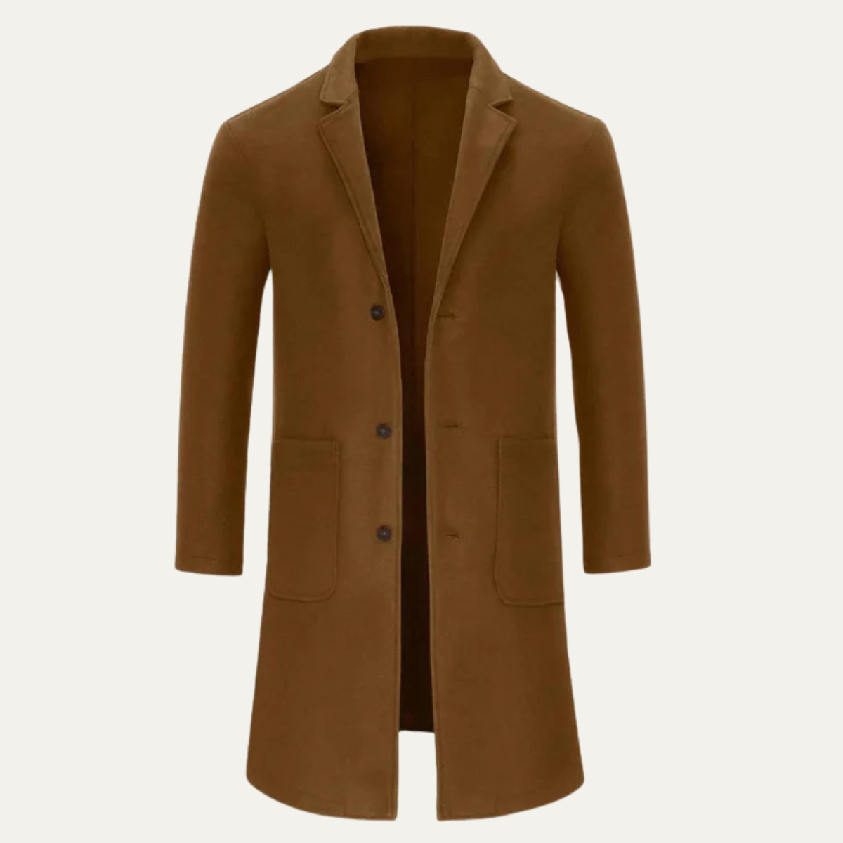 Callum | Men's Wool Overcoat Brown Classic Tailored