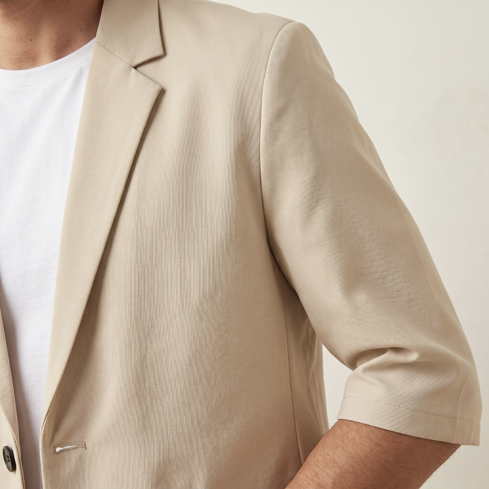 Dama Washington Rhys men's relaxed tailored blazer beige short sleeve - view 5