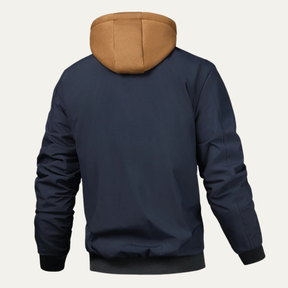 Callum | Men's Hooded Bomber Jacket Black Fleece Lined