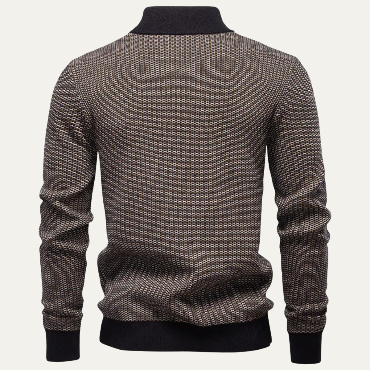 Bram | Men's Quarter Zip Sweater Charcoal Gray Knit