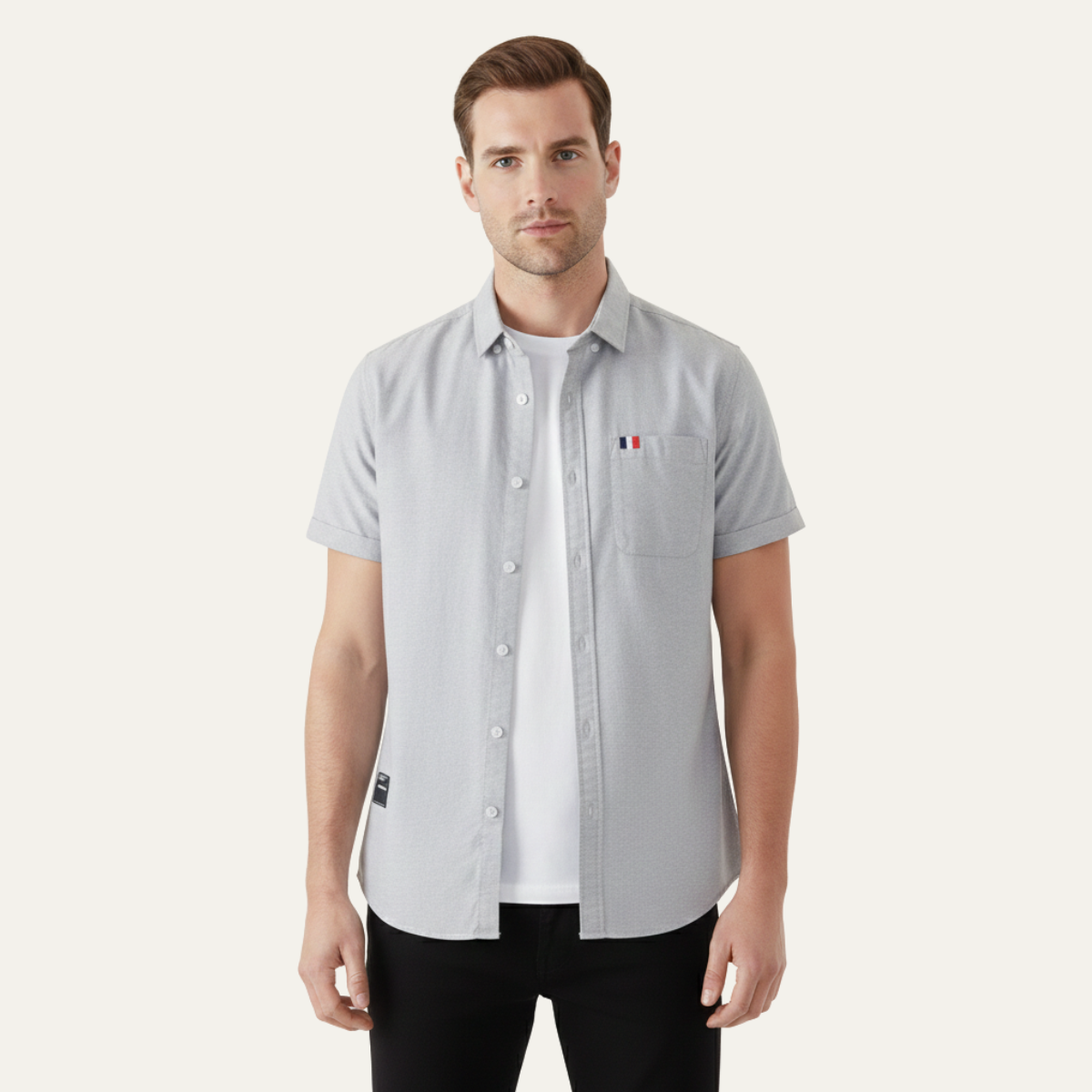 Blake | Men's Short Sleeve Button Up Shirt White