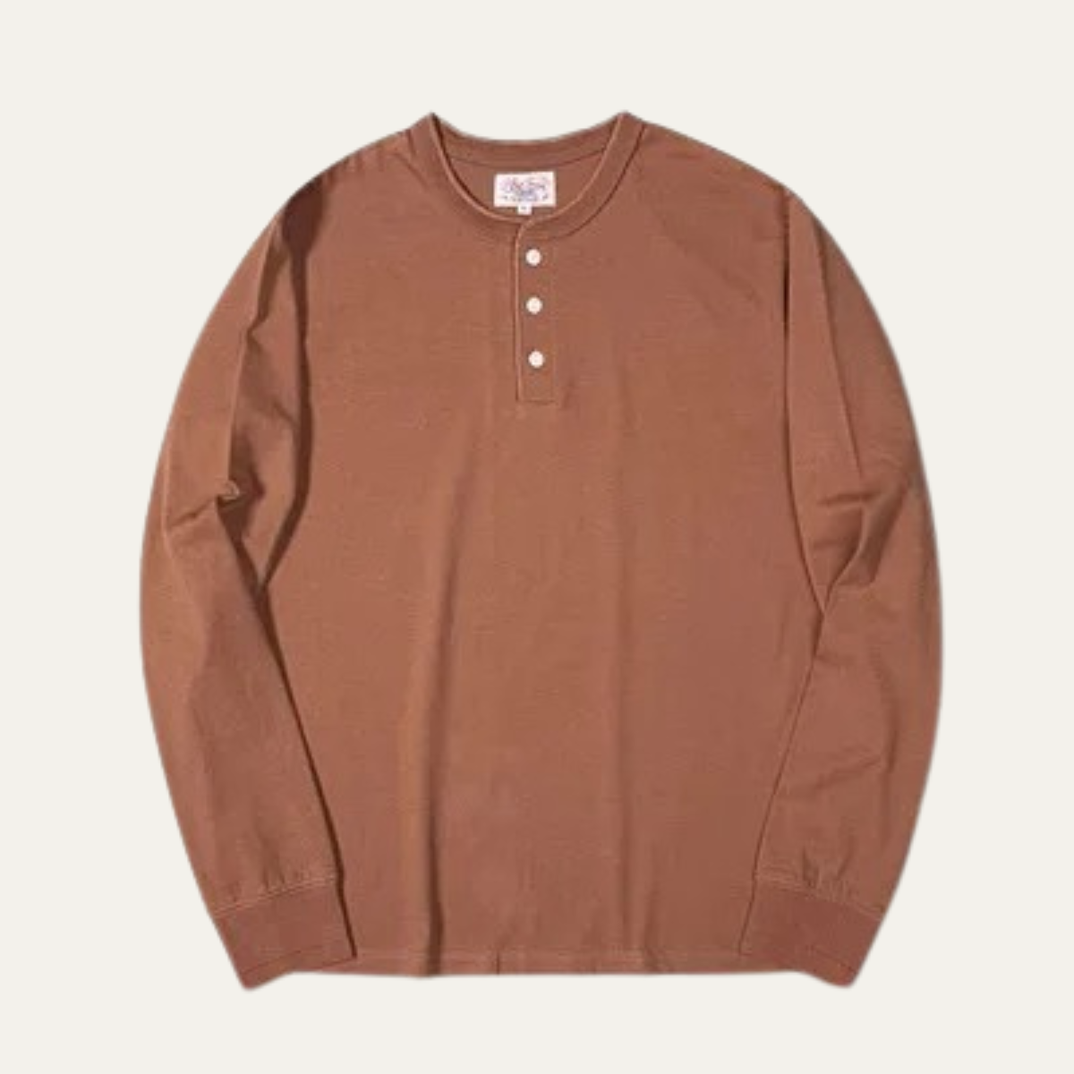 Ash | Men's Henley Shirt Olive Long Sleeve Casual