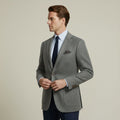 Dama Washington Evan men's navy herringbone wool blazer single breasted - view 11