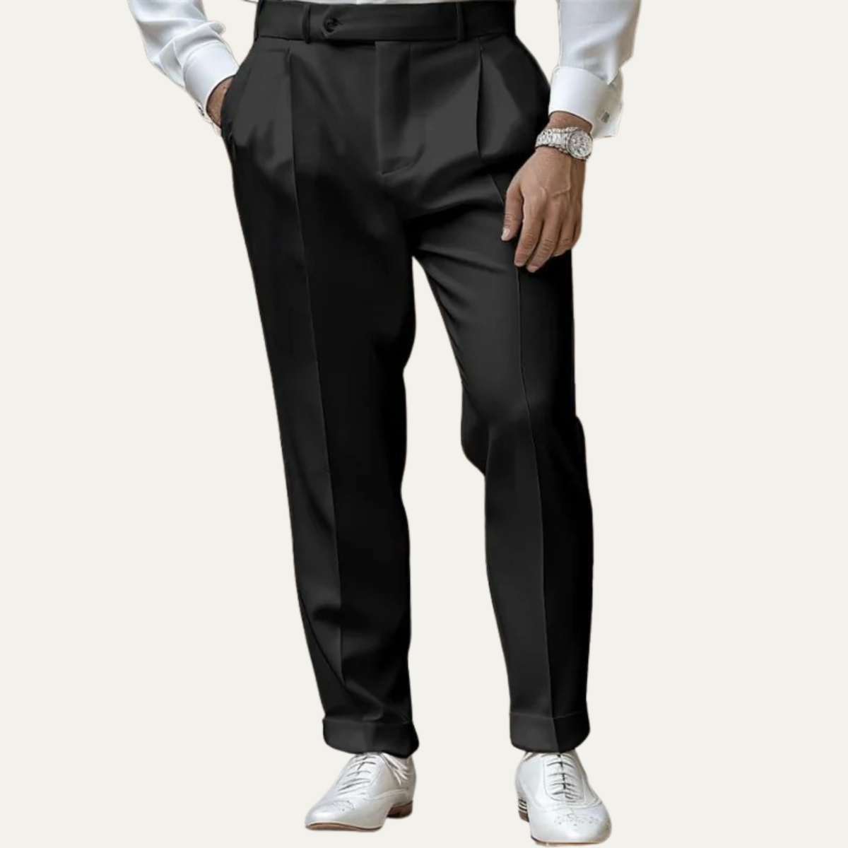 Axel | Men's Pleated Dress Pants White