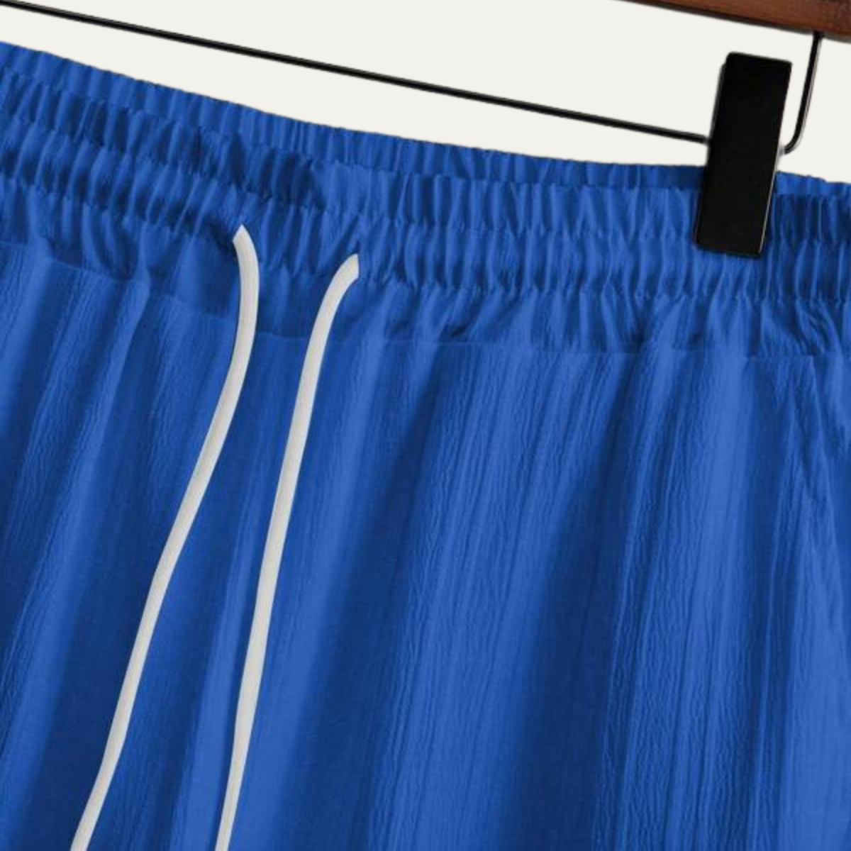 Beau | Men's Linen Pajama Set Blue Striped Short Sleeve