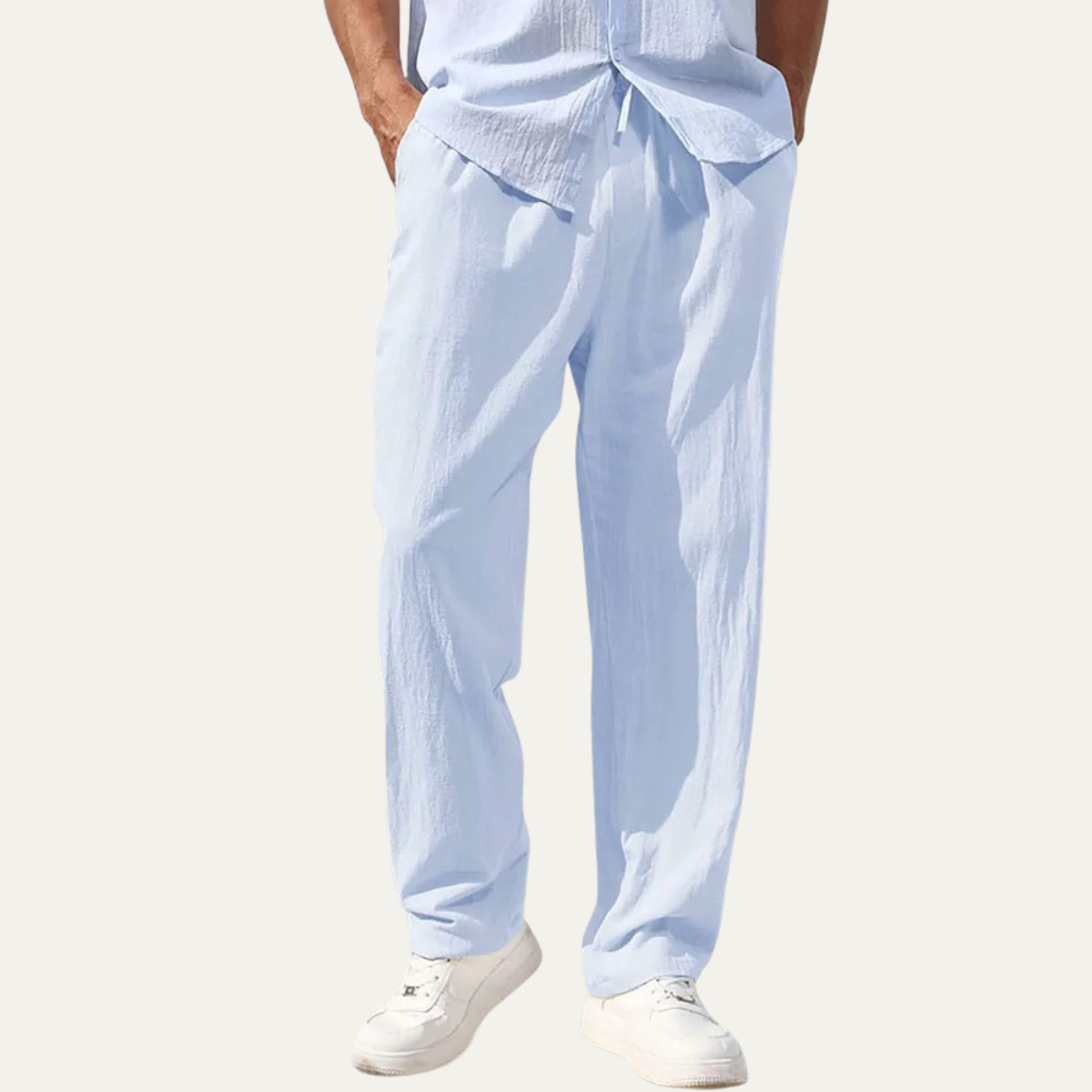 Axel | Men's Linen Pants Dark Gray Straight Leg