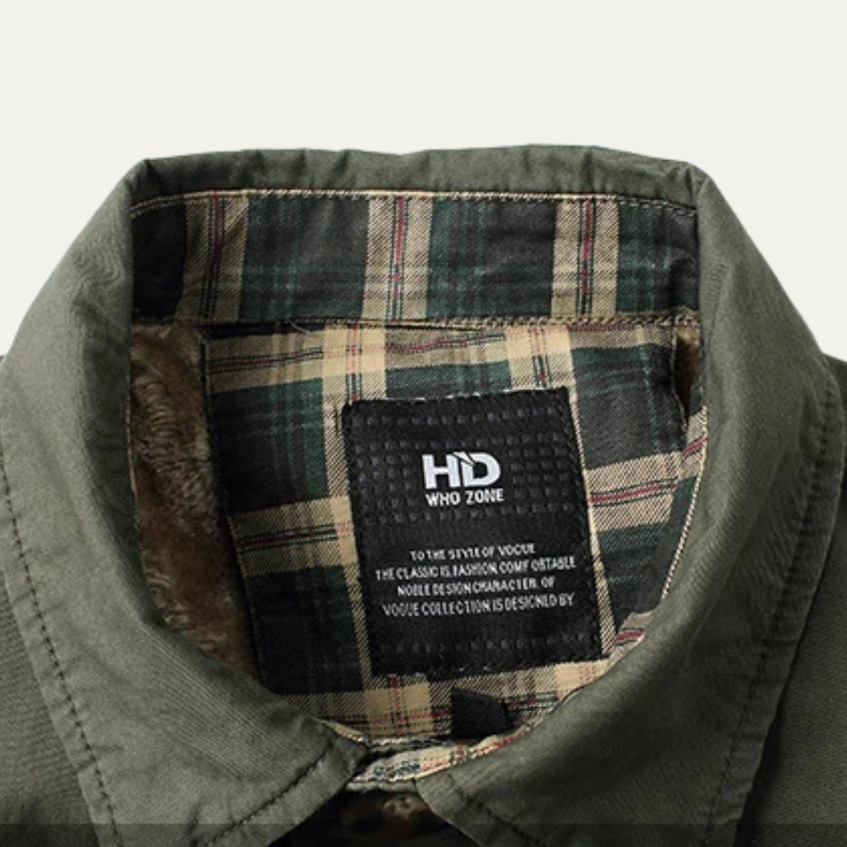 Bram | Men's Utility Jacket Olive Fleece Lined Plaid