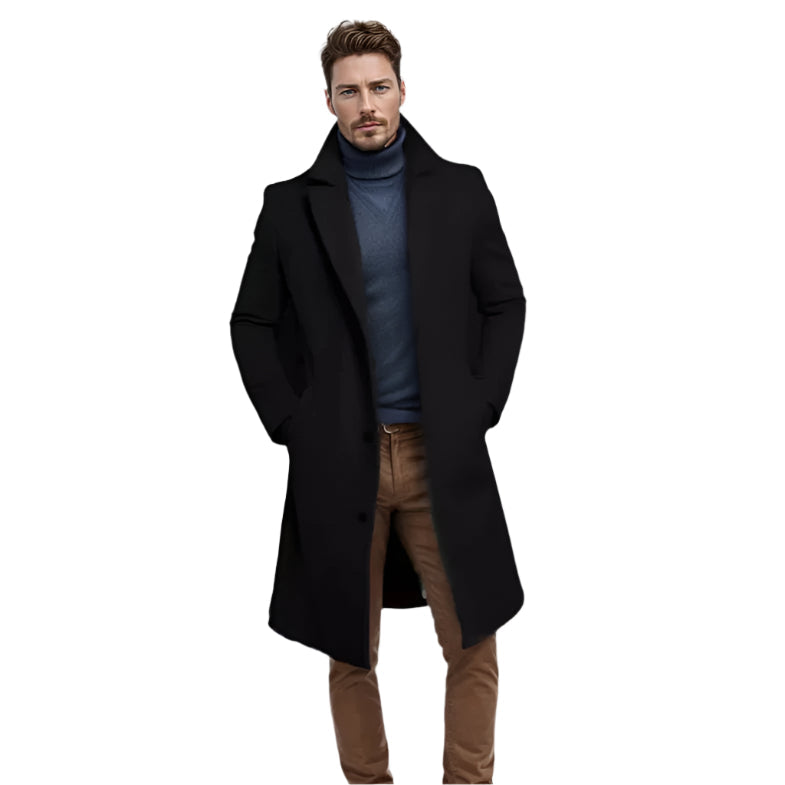 Voss | Men's Wool Overcoat Gray Button Front