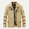 Dama Washington Hugo men's utility jacket beige multi pocket casual - front view