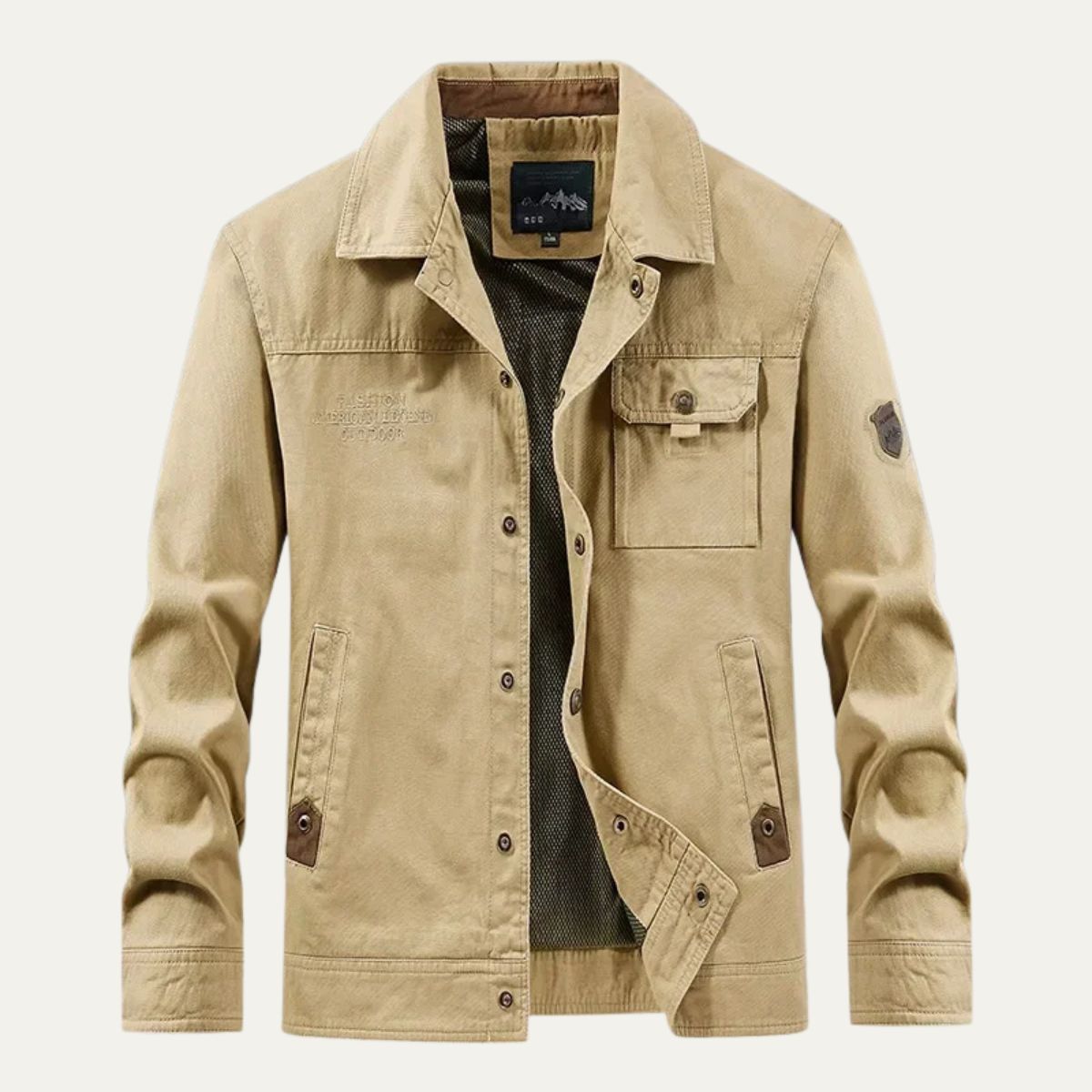 Hugo | Men's Utility Jacket Beige Multi Pocket Casual