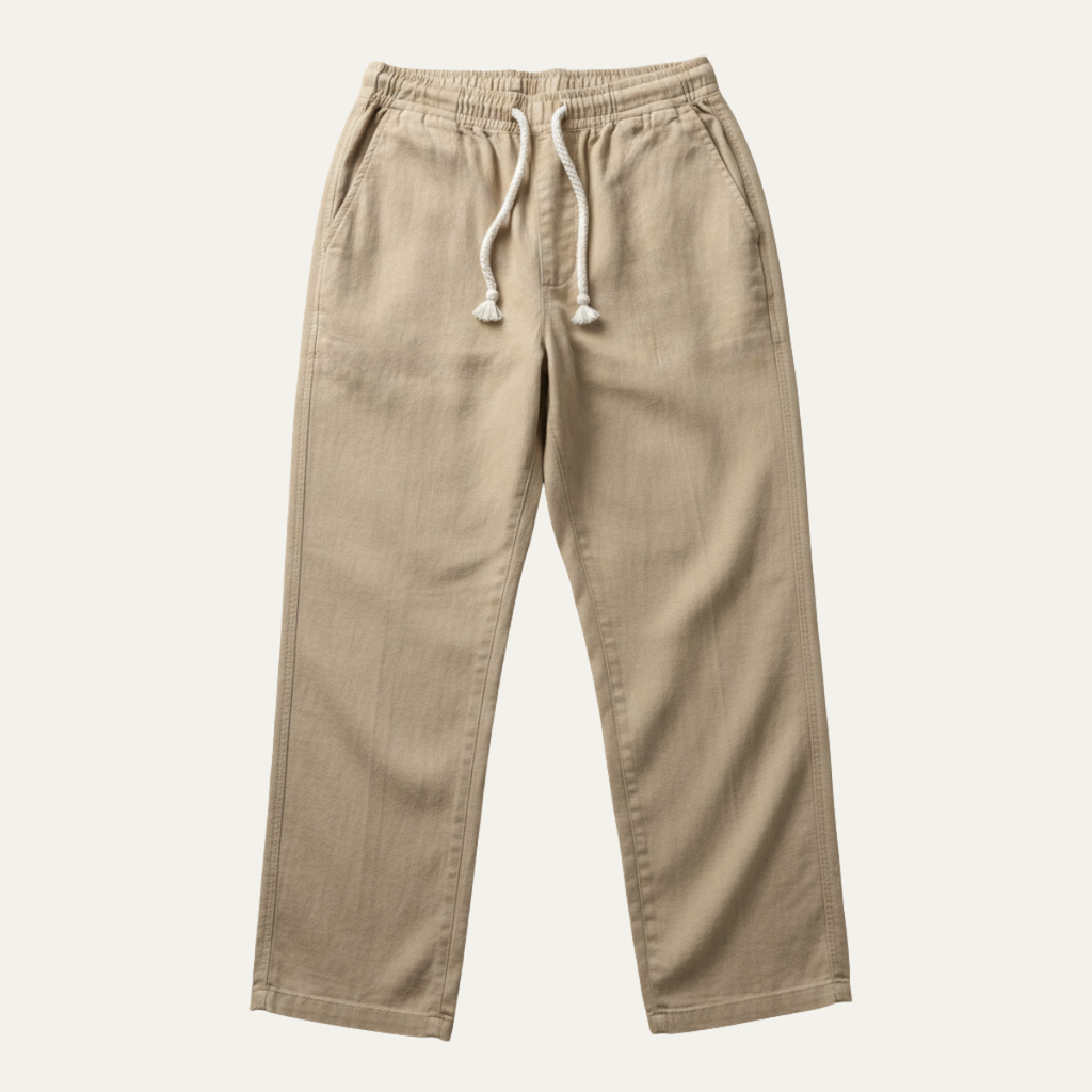 Dama Washington Lars men's linen pants white drawstring relaxed fit - view 12