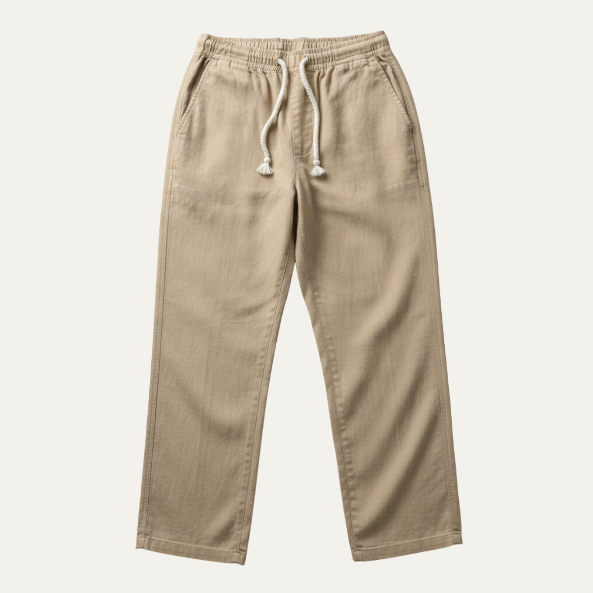 Lars | Men's Linen Pants White Drawstring Relaxed Fit