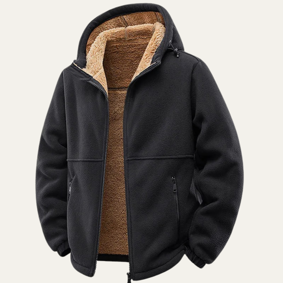 Jude | Men's Sherpa Fleece Lined Hooded Jacket Camel