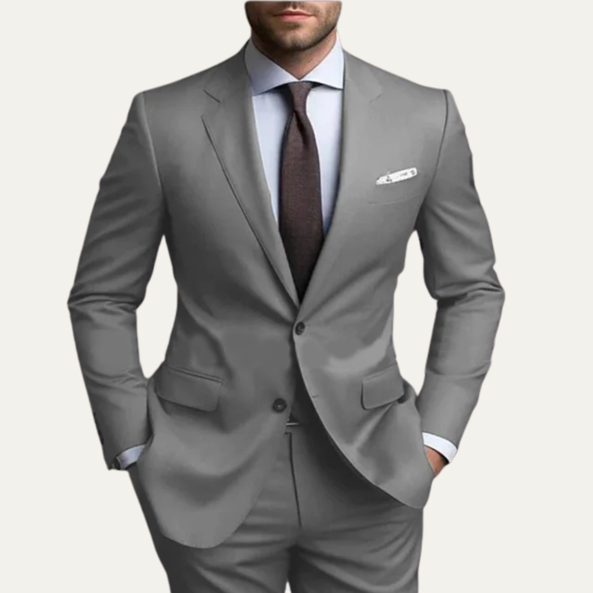 Jasper | Men's Slim Fit Suit Gray Two Piece Formal Blazer