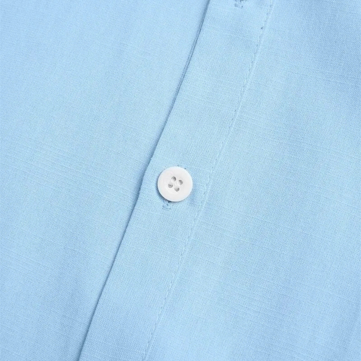 Kai | Men's Linen Blend Button Up Shirt Light Blue