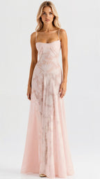 Dama Washington Stella women's white maxi dress satin slip sweetheart neckline - view 2