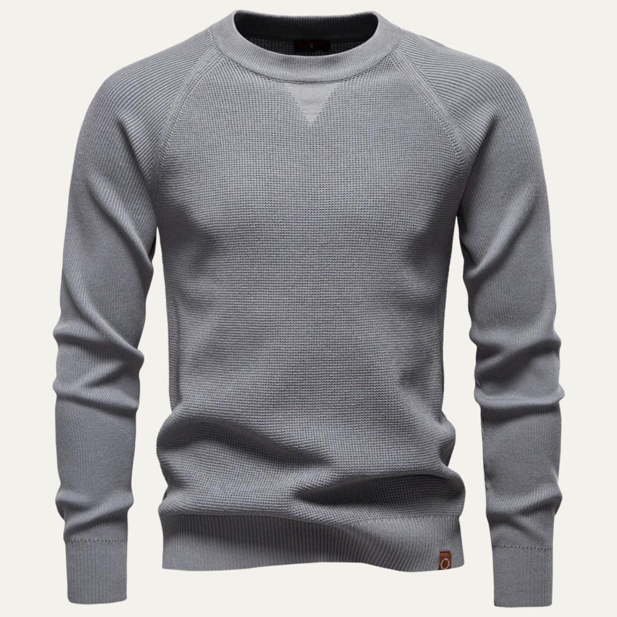 Bram | Men's Crew Neck Sweater Charcoal Gray Ribbed Knit