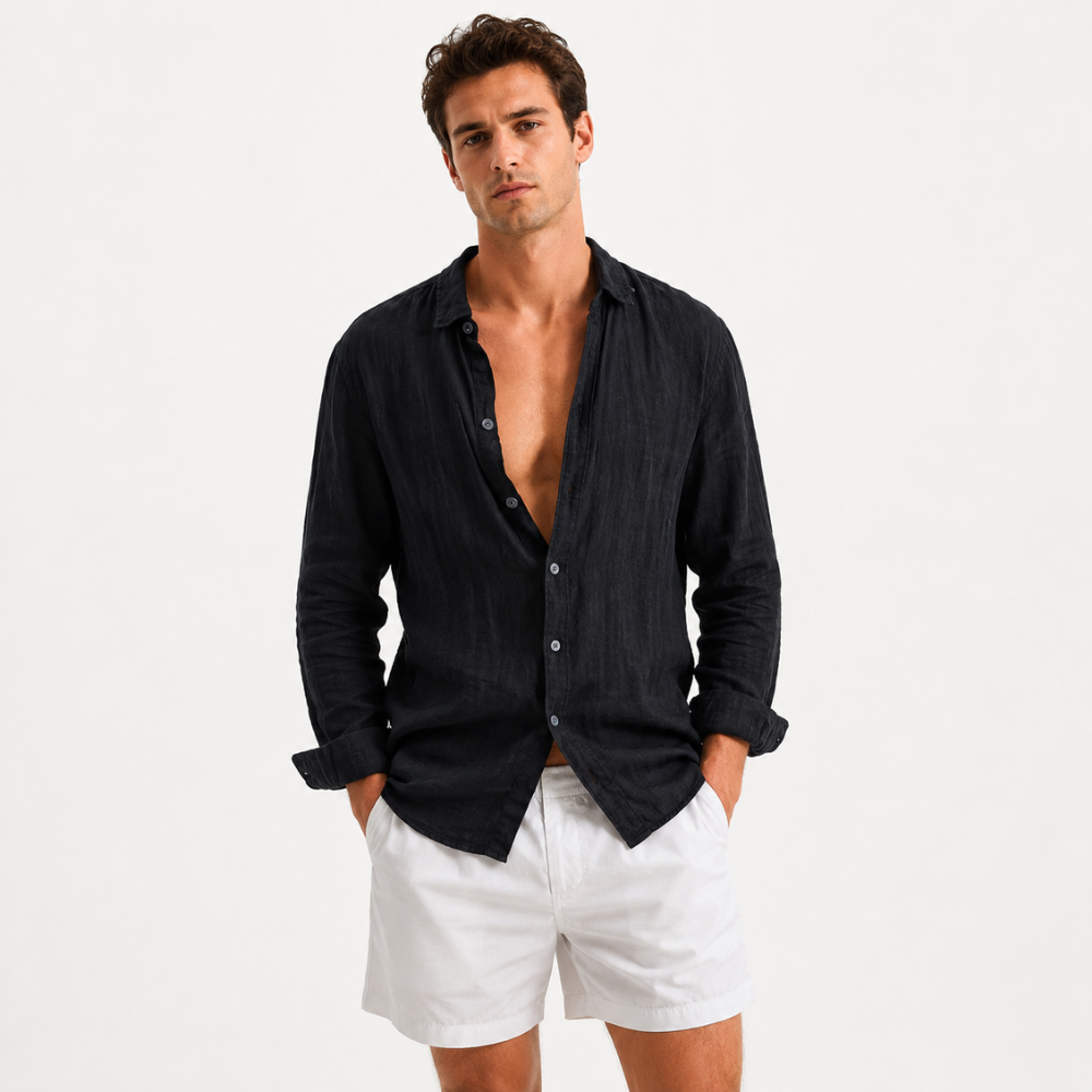 Omar | Men's Shirt Charcoal Gray Button Up