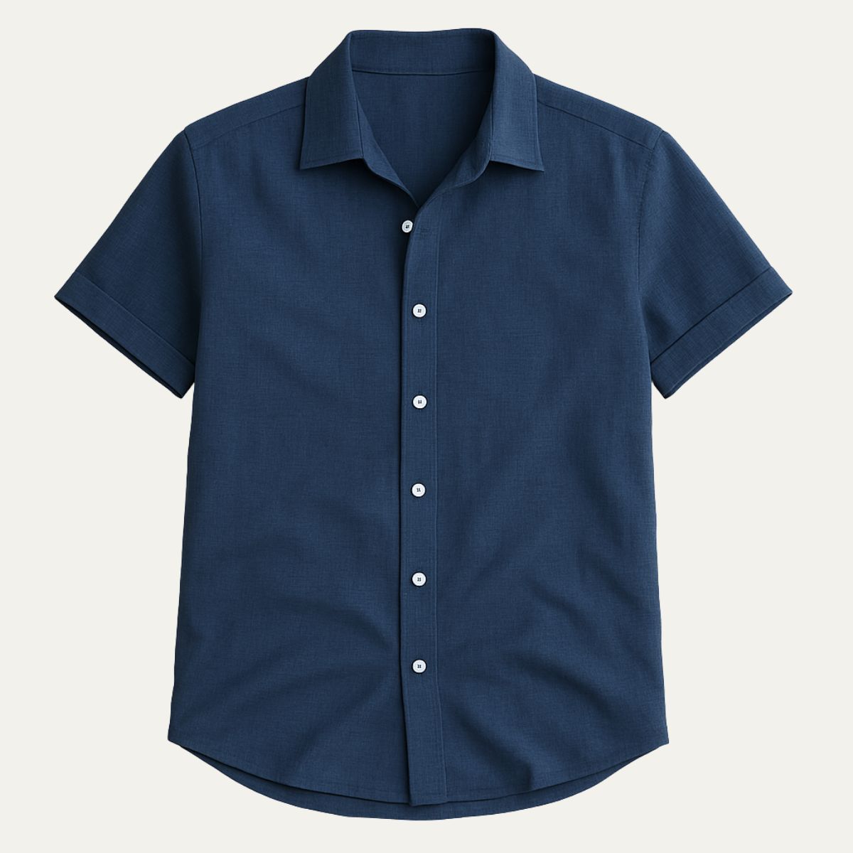 Beau | Men's Linen Shirt White Short Sleeve