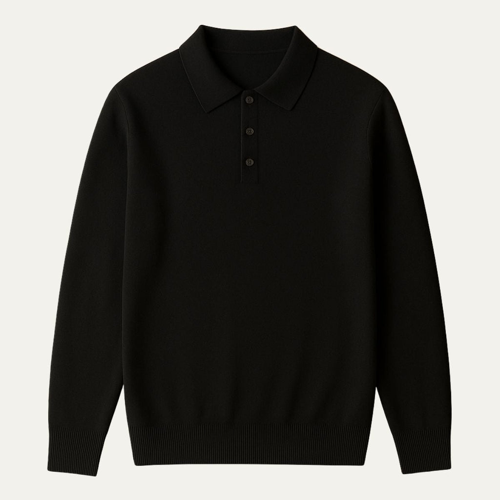 Dama Washington Sable men's knit polo sweater cream collared - view 2