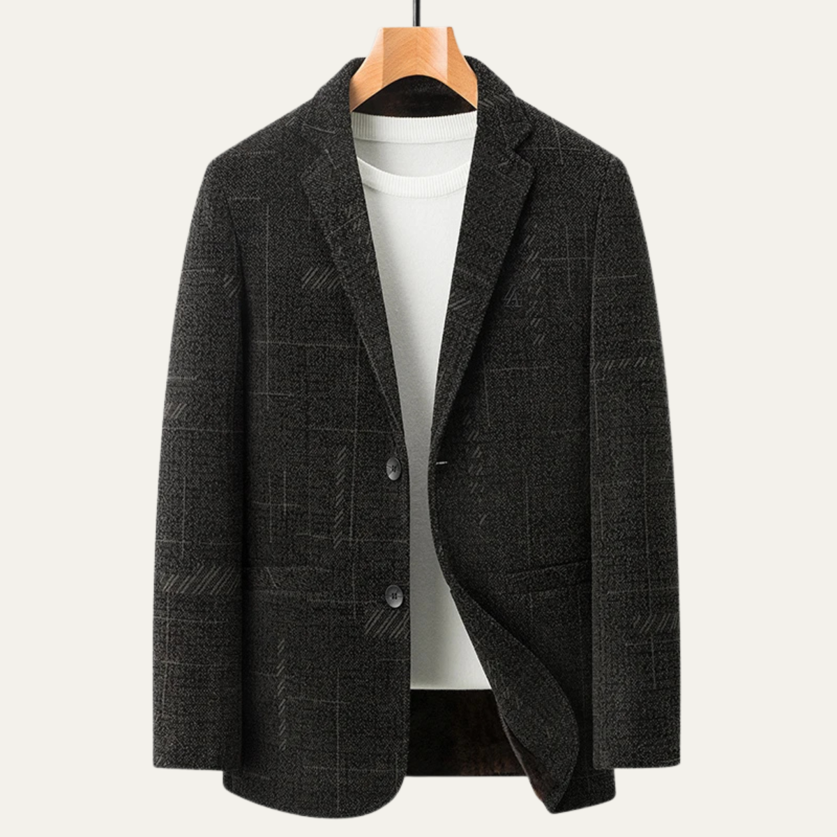 Bram | Men's Casual Wool Blazer Charcoal Gray Button Front