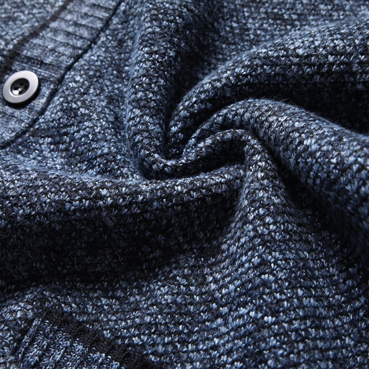 Callum | Men's Gray Cardigan Sweater Button Up Plaid Lined