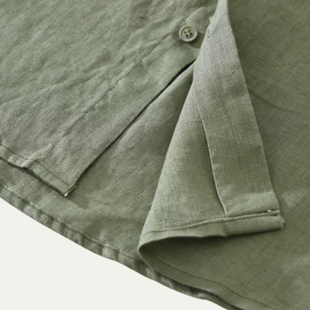 Ezra | Men's Linen Shirt Olive Green Casual Button Up