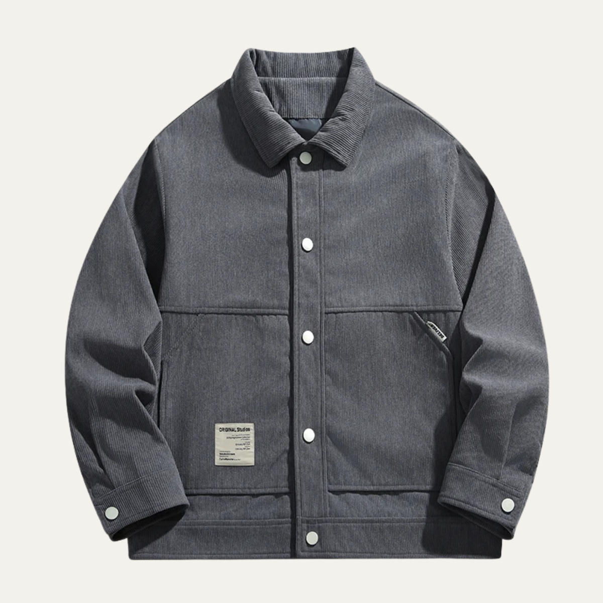 Ezra | Men's Casual Corduroy Jacket Black Button Up