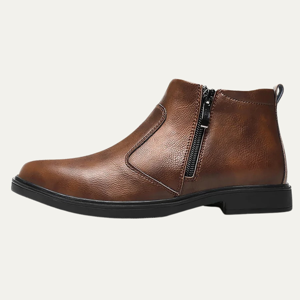 Kael | Men's Leather Chelsea Boots Brown Side Zip