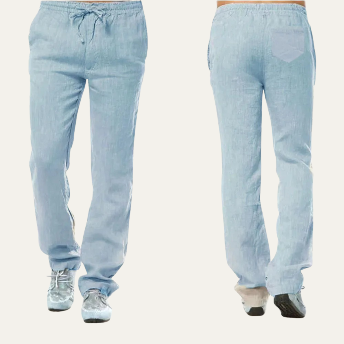 Callum | Men's Relaxed Linen Pants Black Drawstring
