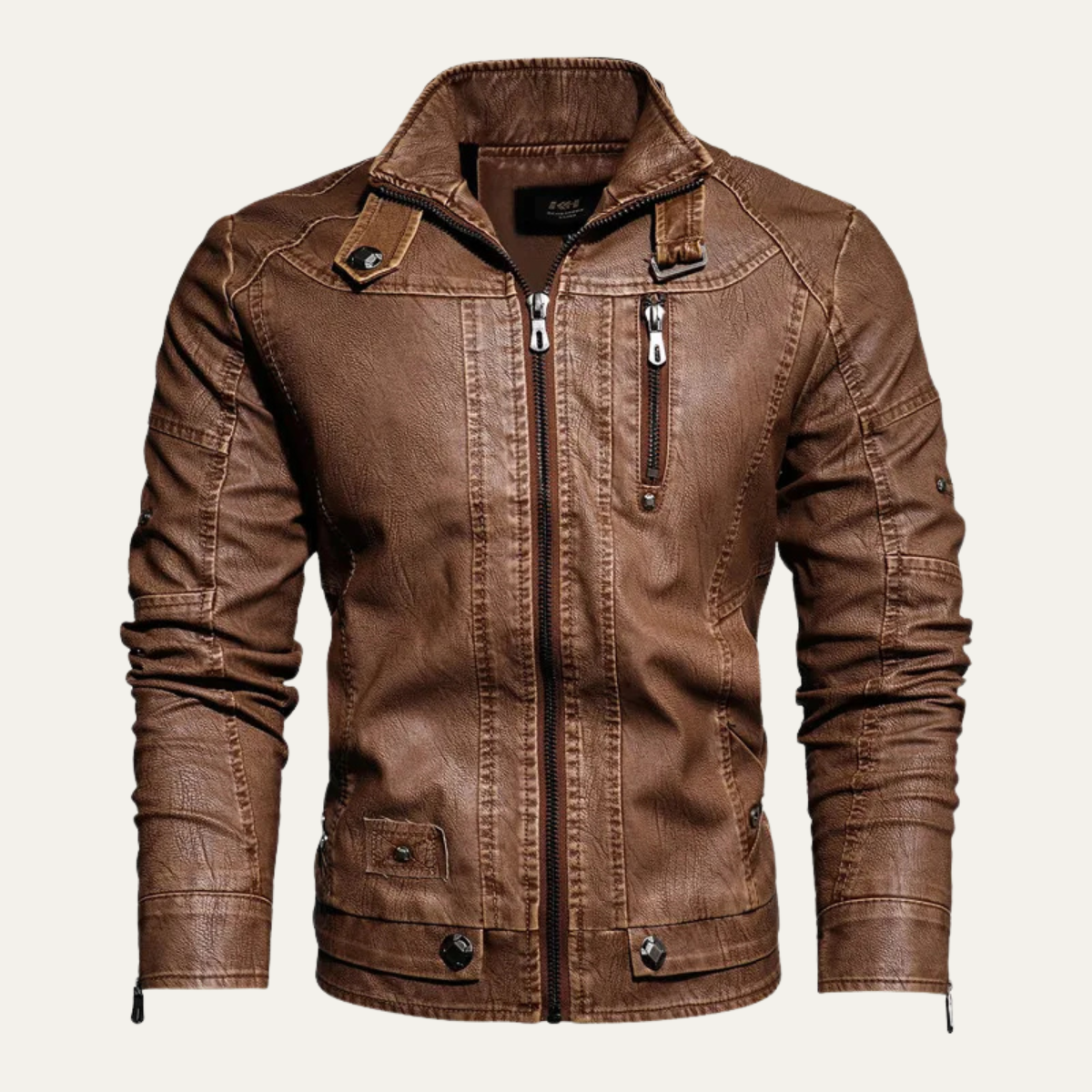 Axel | Men's Casual Denim Jacket Brown Fleece Lined