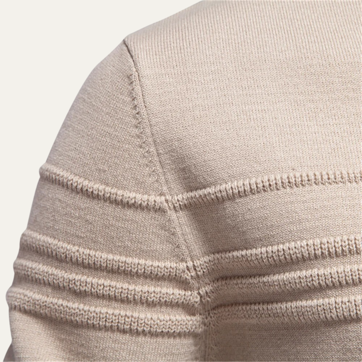 Leo | Men's Crew Neck Sweater Cream Cable Knit Pattern