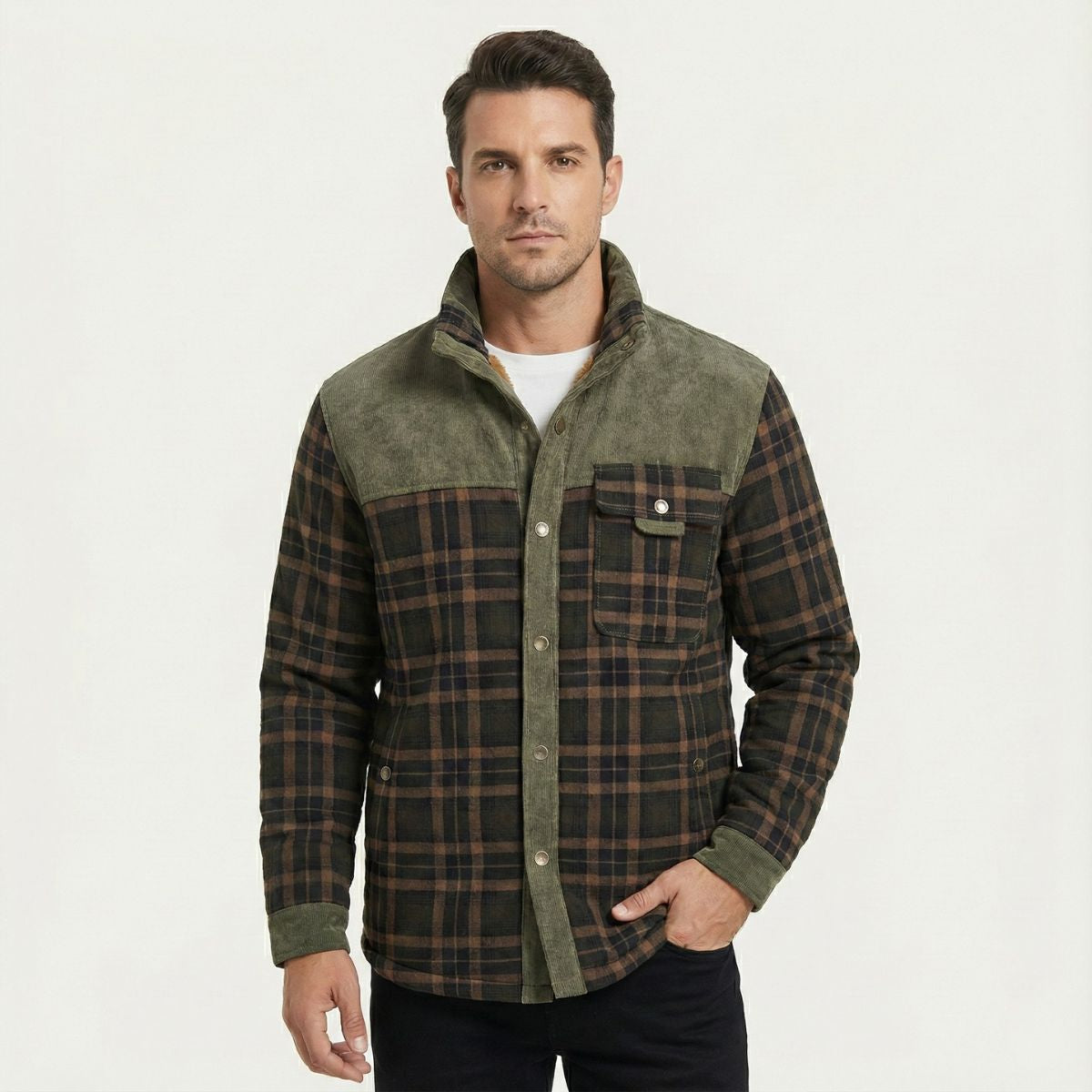 Rhys | Men's Plaid Check Jacket Burgundy Wool Blend