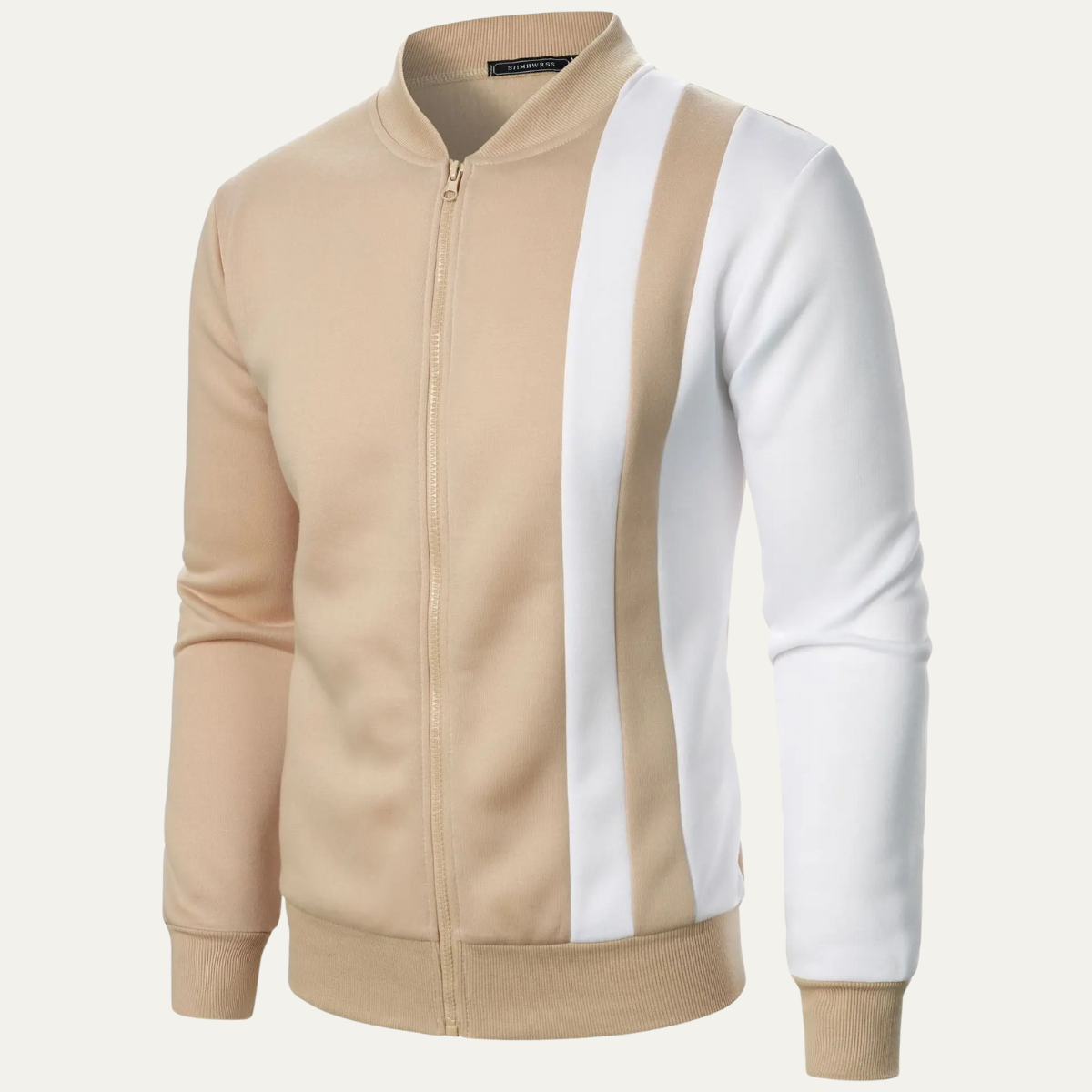 Axel | Men's Colorblock Zip Up Hoodie Black White