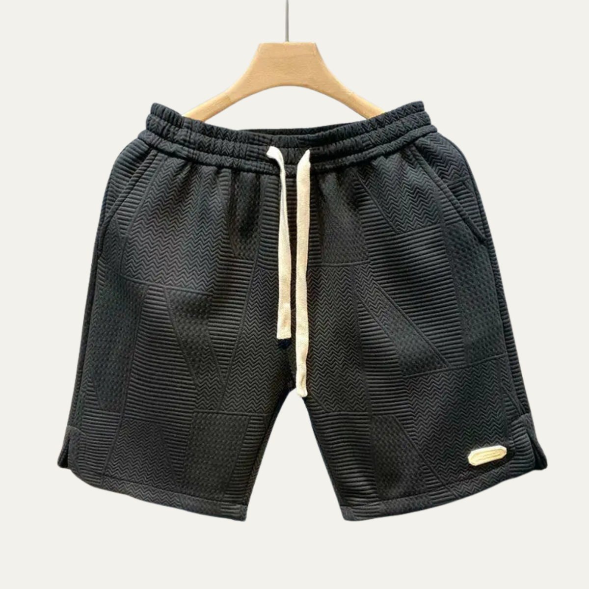 Axel | Men's Casual Shorts Gray Geometric Drawstring