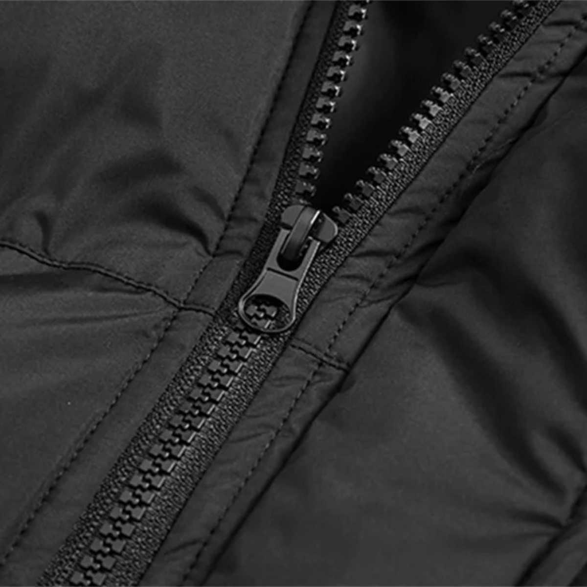 Voss | Men's Puffer Jacket Black Hooded Oversized