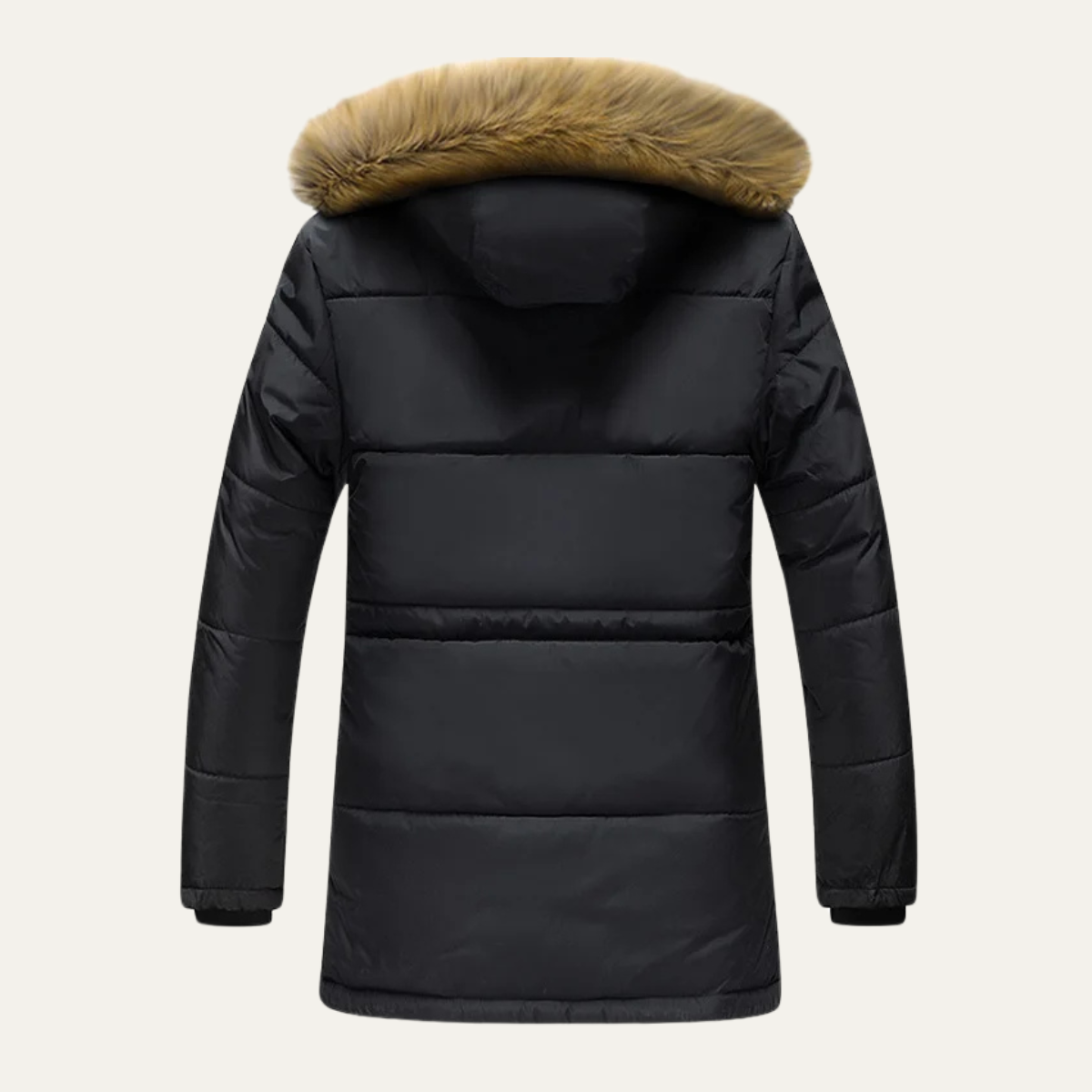 Wyatt | Men's Puffer Coat Khaki Quilted Fur Hood Winter