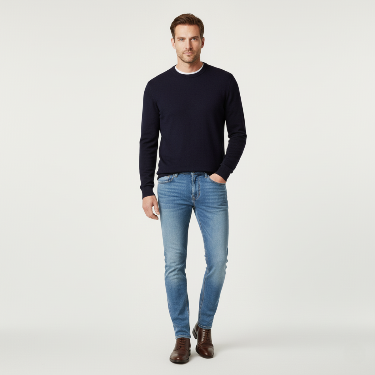 Jude | Men's Slim Fit Jeans Light Blue Stretch