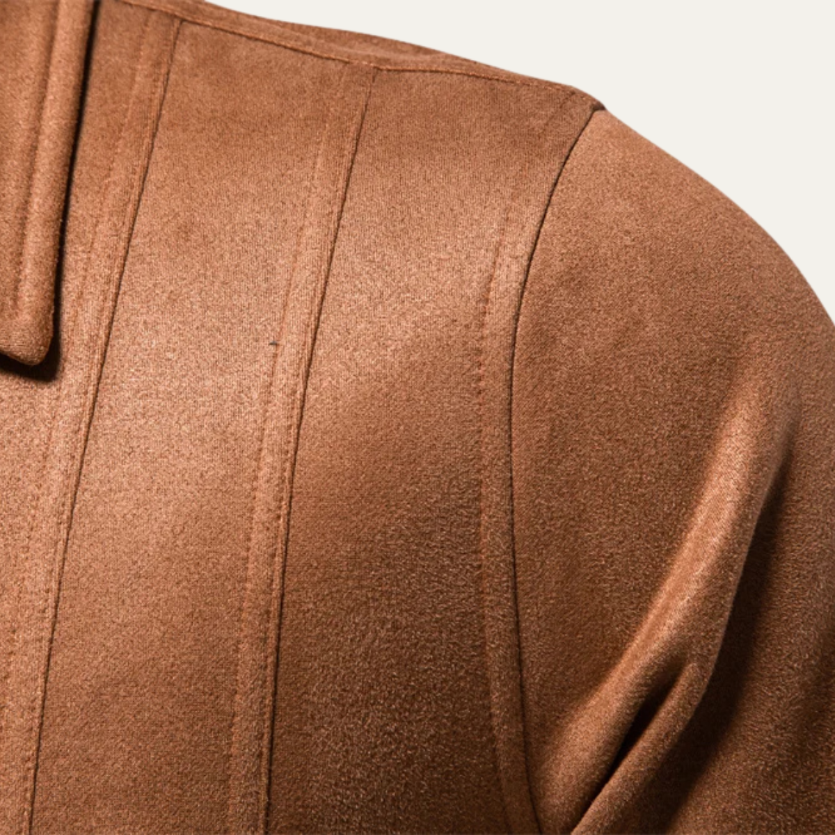 Brach | Men's Casual Suede Leather Jacket Camel Zip Up
