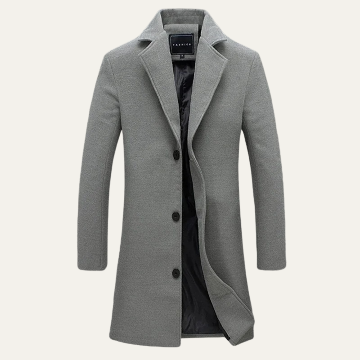 Ash | Men's Smart Casual Long Wool Coat Black
