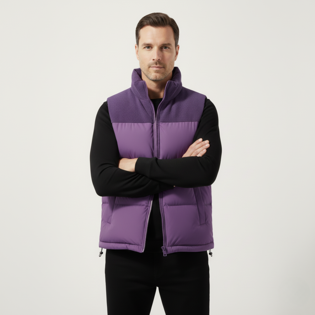 Axel | Men's Quilted Puffer Vest Black Charcoal