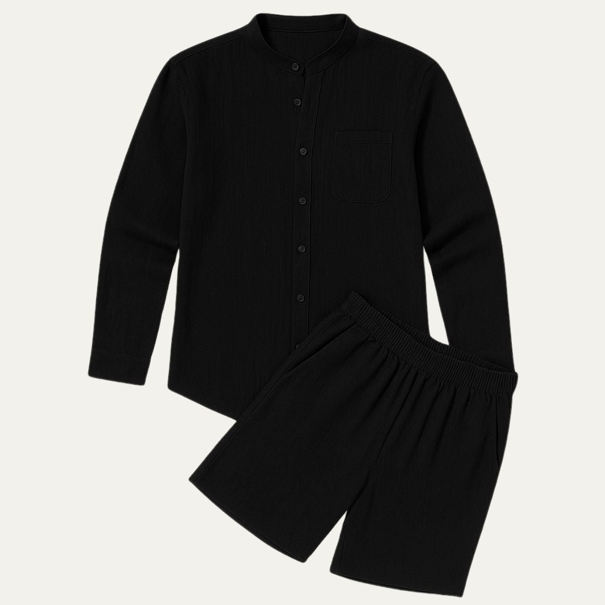 Rowan | Men's Linen Shirt Cream Long Sleeve Button Up