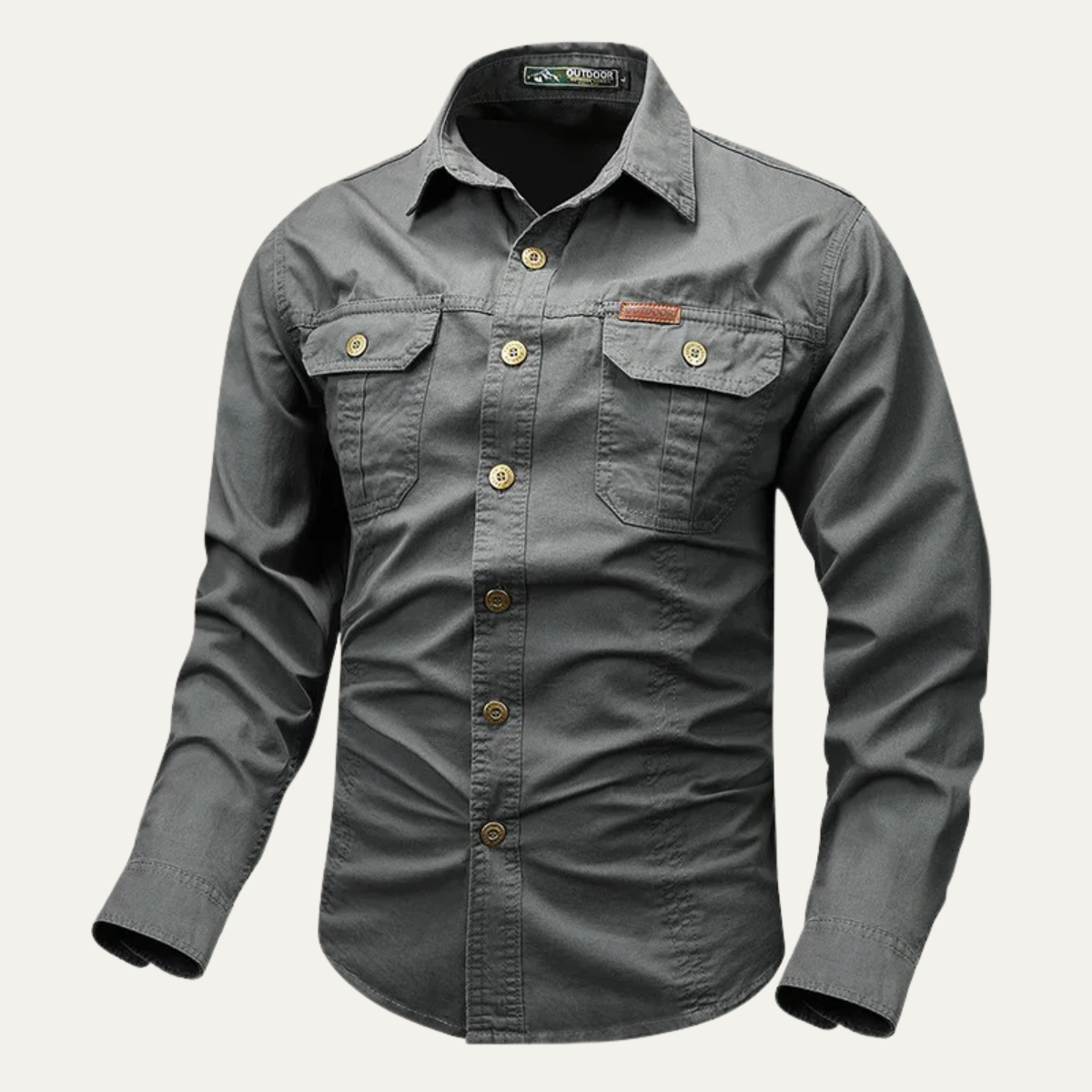 Axel | Men's Denim Shirt Black Long Sleeve Utility Pocket